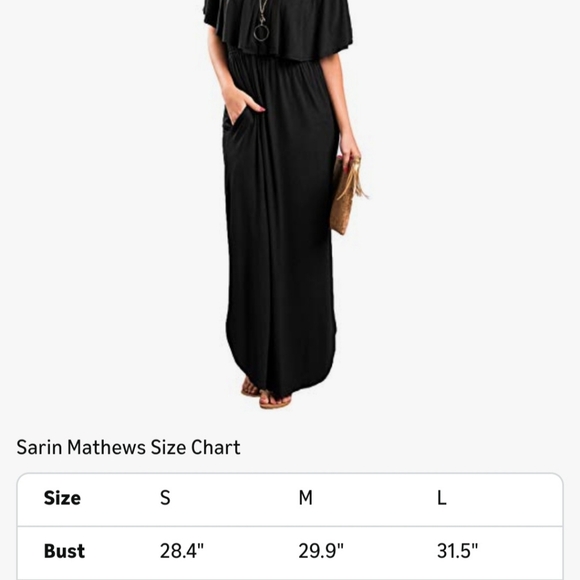 Sarin Mathews Black Party Off-the-Shoulder Maxi Dress Size M - Picture 7 of 8